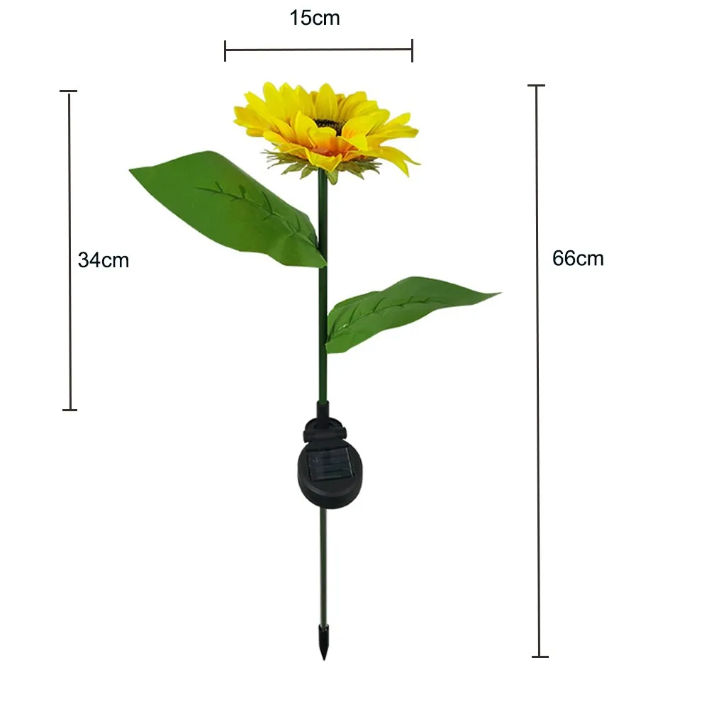Шестые Напольного Солнечного света Sumflower сад Двор лужайка ландшафт Lamp 2 ПК Led