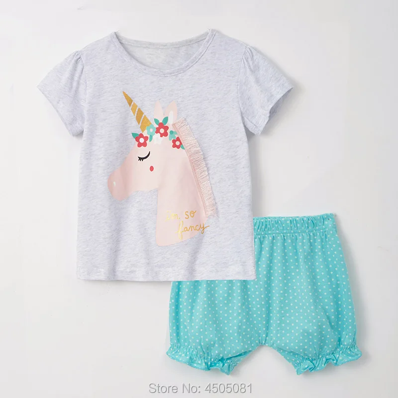 

Топы из 100% чесаного хлопка с короткими рукавами, детские костюмы для девочек, футболка и брюки, комплекты одежды для маленьких девочек, 2021