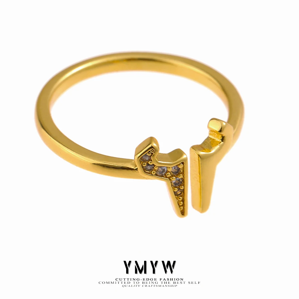 

YMYW Geometric Opening Ring Minimalist Metal 14 K Copper Ring Women Simple Jewelry 2021 Party Gift бижутерия для женщин