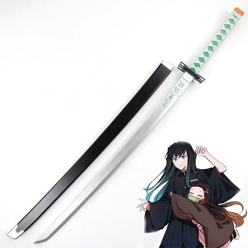 

[Fun] 104cm Cosplay Anime Demon Slayer: Kimetsu No Yaiba weapon Tokitou Muichirou Replica wooden Sword Costume party Anime show