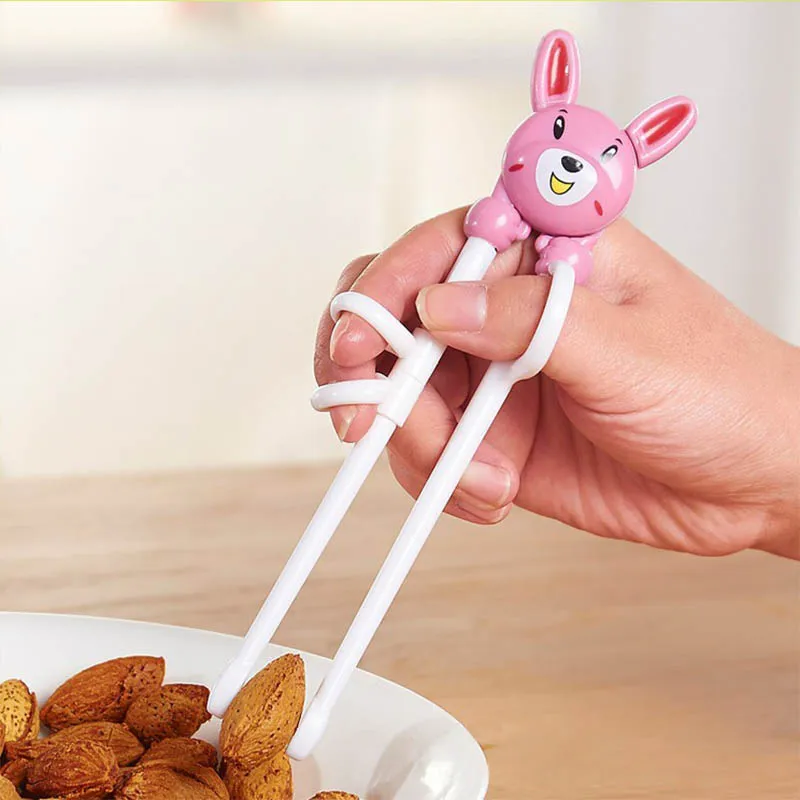 Palillos de aprendizaje de dibujos animados para ni&ntilde;os, vajilla port&aacute;til de entrenamiento para aprendices, iluminaci&oacute;n para beb&eacute;s, ayudante de alimentaci&oacute;n para ni&ntilde;os-3
