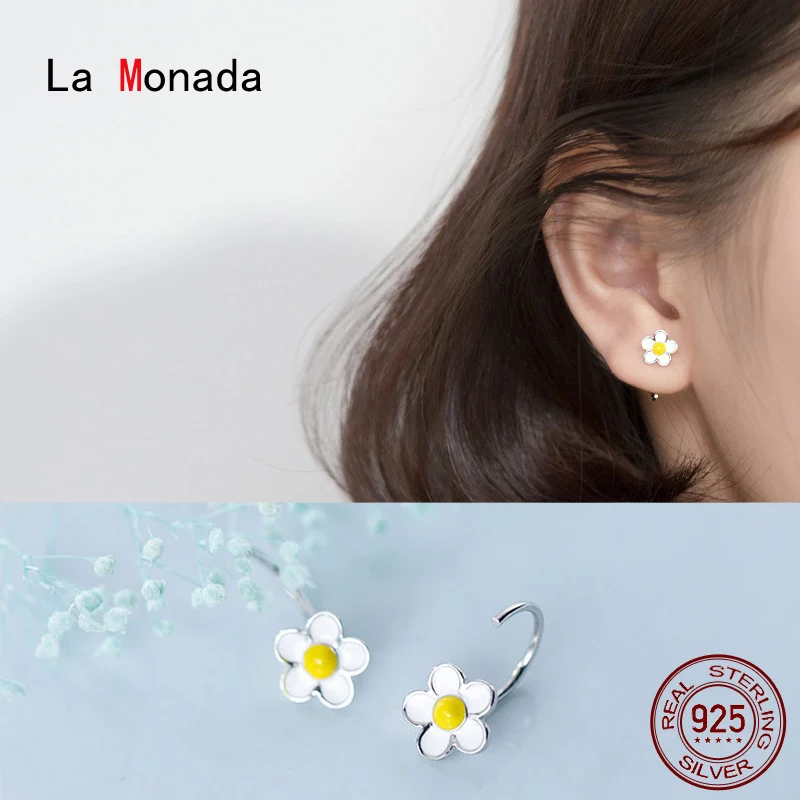 Женские серьги гвоздики La Monada серебряные из стерлингового серебра 925 пробы с