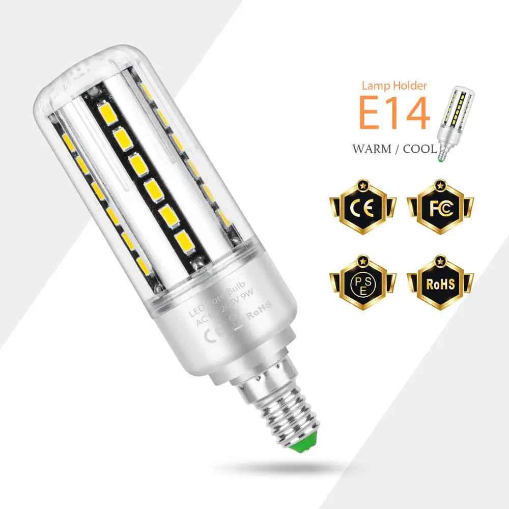 

Corn Light Bulb E14 LED Bulb 5W 7W 9W 12W 15W 20W 25W Lampara LED E27 220V LED Lamp 110V Bombillas No Flicker Light High Power