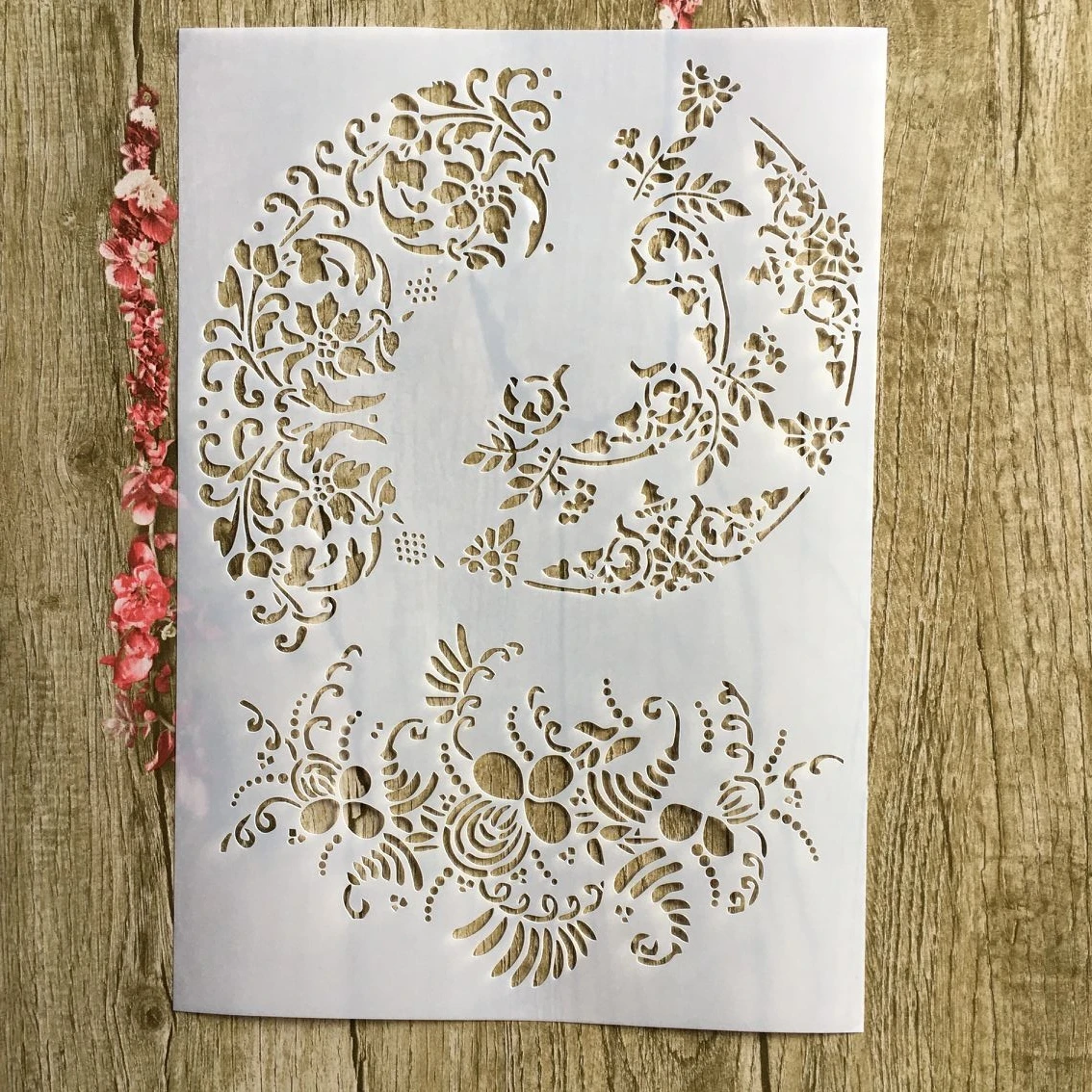 A4 29*21 см цветочный узор DIY трафареты настенная живопись раскраска для