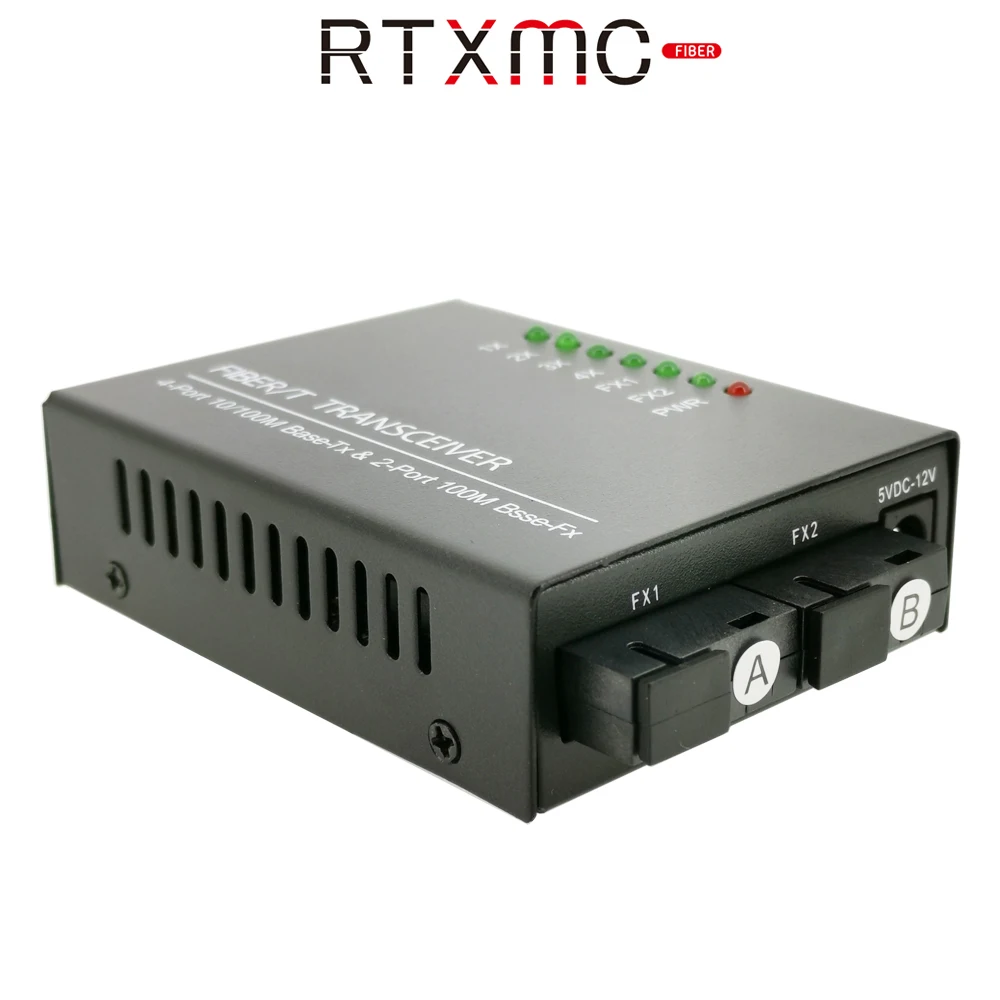 Медиа конвертер 2Fo 4 Lan Оптическое волокно к Rj45 Kонвертор Oптический