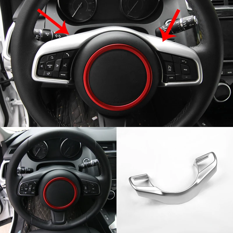 

Car Styling Accessories 1pcs ABS Matte & Carbon Fiber Look Steering Wheel Decorative Cover Trim for Jaguar E-PACE 2018-2020