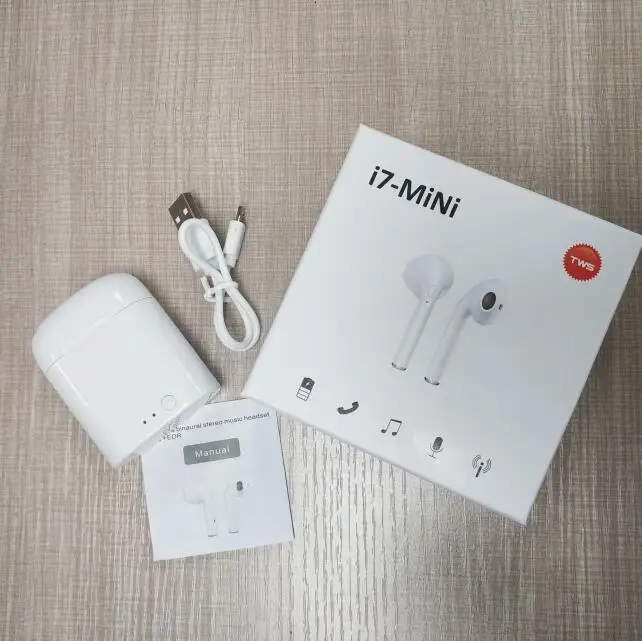 I7MINI Retail BOX I7-MINI TWS Bluetooth гарнитура стерео Беспроводные спортивные наушники с микрофоном гарнитура для мобильного телефона iPhone samsung huawei LG - Цвет: I7MINI Retail BOX