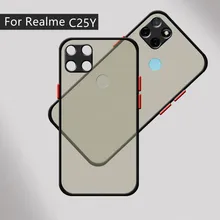 For Cover Realme C25Y Case For Realme C25Y Capas Bumper Back Colour Frame Translucent Matte Cover For OPPO Realme C25Y Fundas