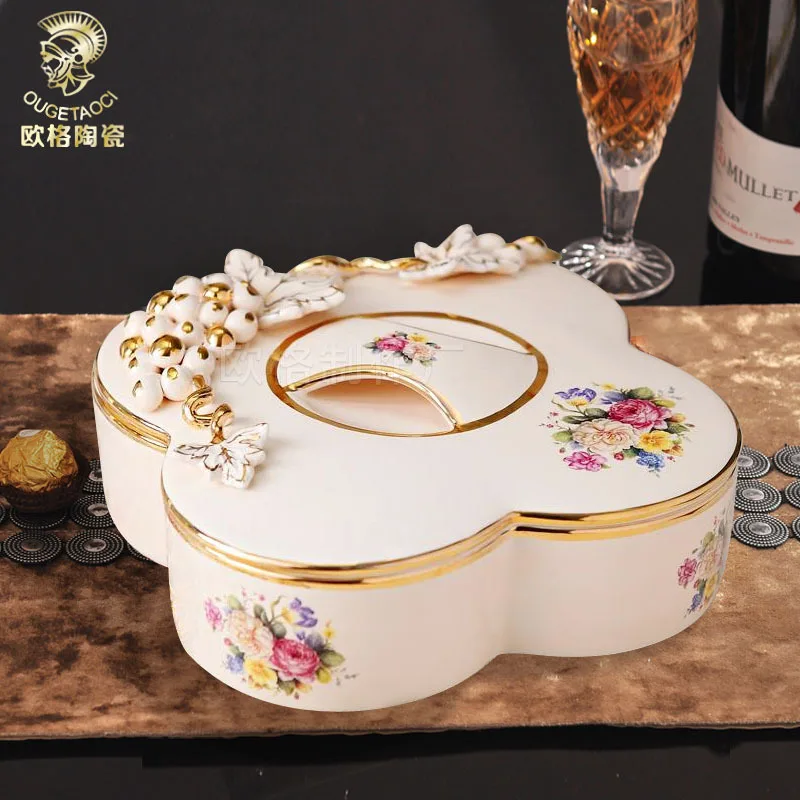 

Европейская керамическая Фруктовая тарелка, тарелка для сухих фруктов, коробка для сухих фруктов, коробка для конфет, гайка в виде пластины,...