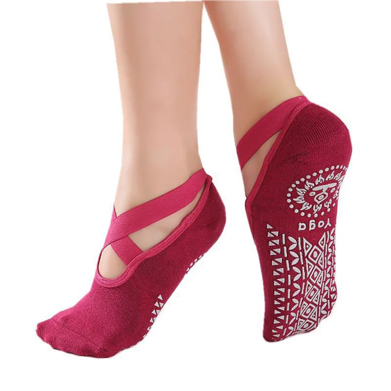 

Women Yoga Socks Anti Slip Bandage Cotton Pilates Ballet Dance Sports Socks for Home Gym Fitness Training Summer15
