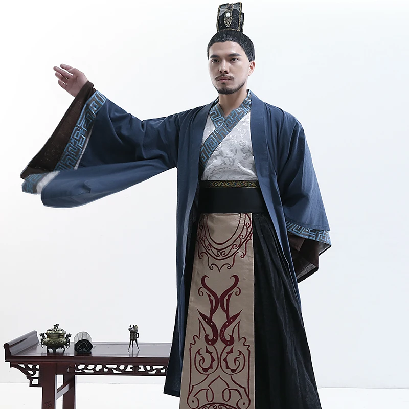 

Hanfu Men Chinese traditional dress cosplay Ancient Minister of the Han Dynasty Casual costumes envoy performance Drama costumes