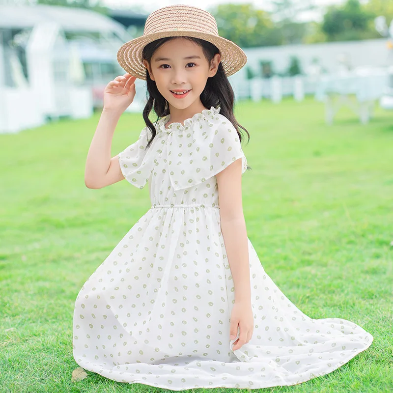 Шифоновые платья для девочек летний детский костюм принцессы детское платье с