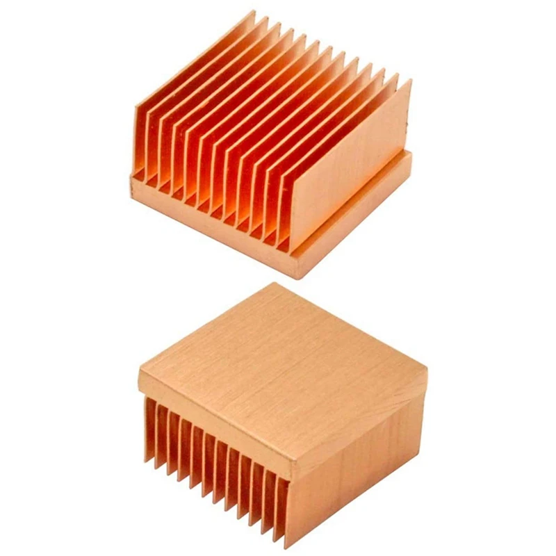 

2 Pcs Pure Copper Heatsink 25X25X11mm Mini Heat Sink Radiator for Raspberry Pi Chip MOS IC 3D Printer Electronic Cooling