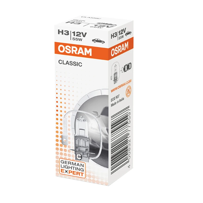 OSRAM h7 галогенная h4 h1 h3 h11 HB3 HB4 55 Вт Автомобильная фара Лампа Белая для passat peugeot 307 honda