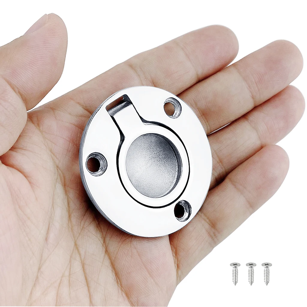

51mm Boat 316 Stainless Steel Round Flush Mount Lift Ring Deck Hatch Latch Pull Lift Handle Pull Ring Hardware Accessories