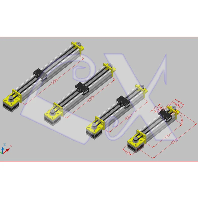 

Linear slide Y42-150mm, 200mm, 250mm, 300mm stepper motor double ball bearing guide