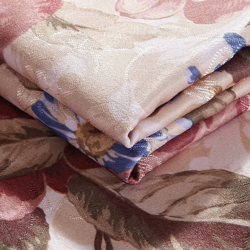 

Luxury Colored Cotton Jacquard Transfer Printing Bedding Set For Home Duvet Cover Pillowcase Flat Fitted Bed Linen Sheet Cover