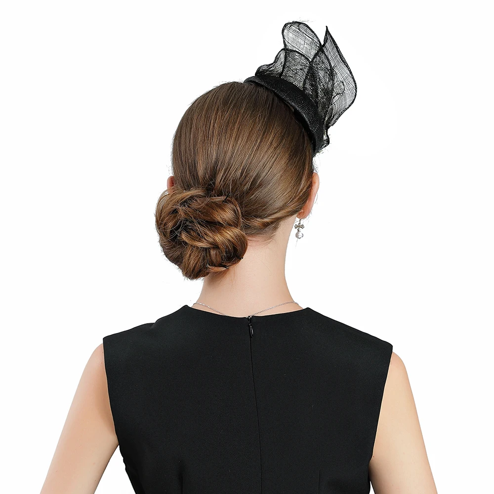 Мини-топ шляпа-цилиндр женский свадебный церковный праздничный головной убор