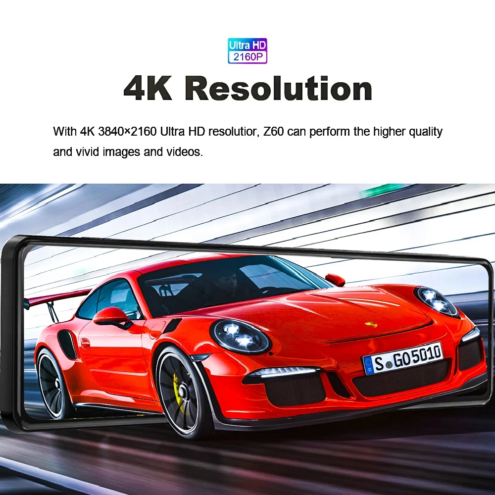 Новый Автомобильный видеорегистратор 4K с GPS Wi Fi зеркало заднего вида 12 дюймов 2160P