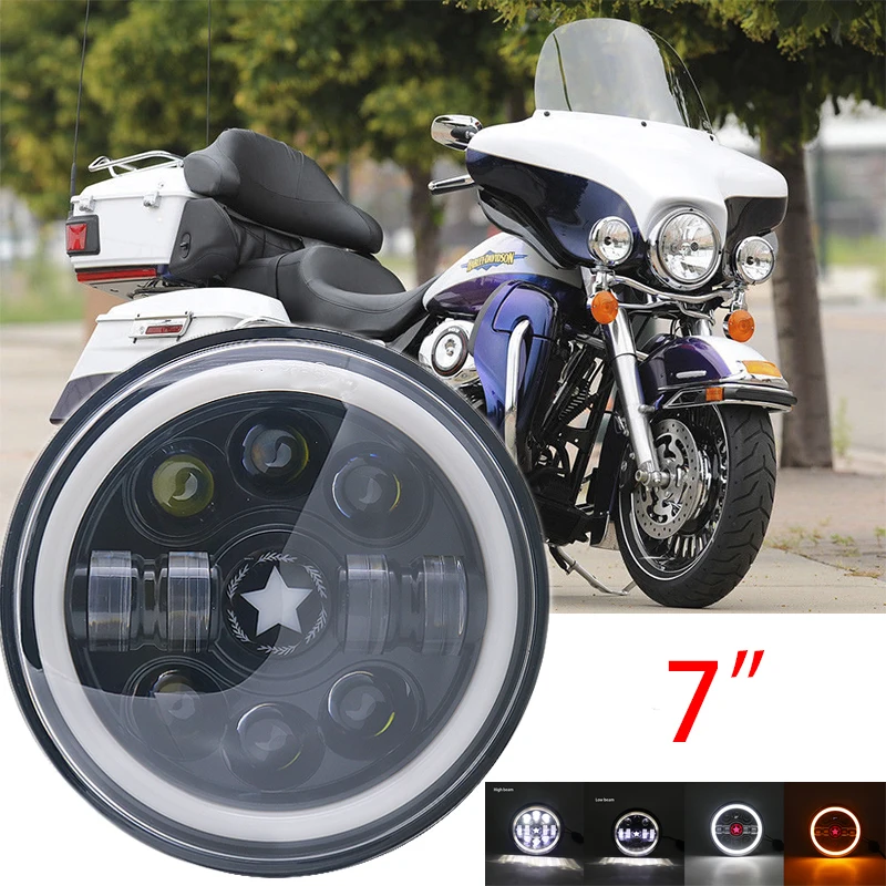 7 дюймов LED супер яркий Halo фар Универсальный монтажный кронштейн для Cafe Racer Choppers