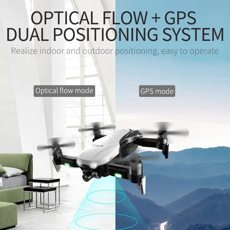 Дрон 2K GPS Drone с HD камерой двухосевой антивибрационный самостабилизирующий