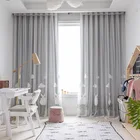 Теплоизолированные серые светонепроницаемые шторы для гостиной, спальни, белые Фотошторы для детской комнаты