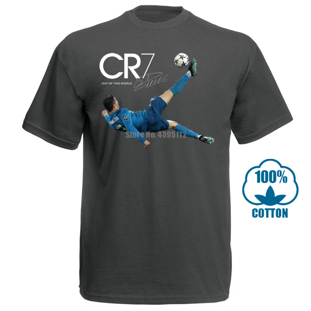 Dark grey Cr7 футболка с велосипедным ударом Криштиано Роналду для взрослых и детей, крутая Повседневная футболка с надписью «Pride» Новая модная мужская футболка унисекс 013096 - Color: Dark grey