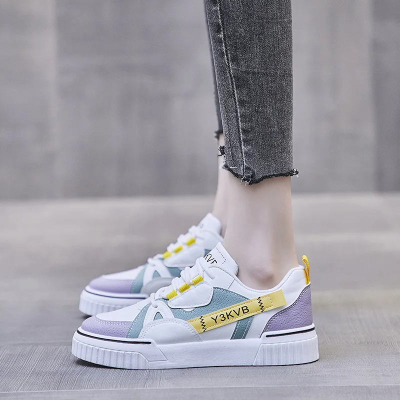 

Кроссовки женские белые, дышащие, для скейтборда, повседневная обувь для бега