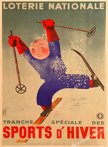 Искусство катания на лыжах в Австралии Франции холст живопись катание винтажные