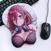 sexy mouse pad sovawin for the quintessential quintuplets nakano anime 3d breast mousepad wrist rest silicone creative mouse mat