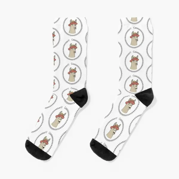 

Llamas With Hats Caaaaaaaaarl Crew Socks Mens Ankle Women Knee High Black Best