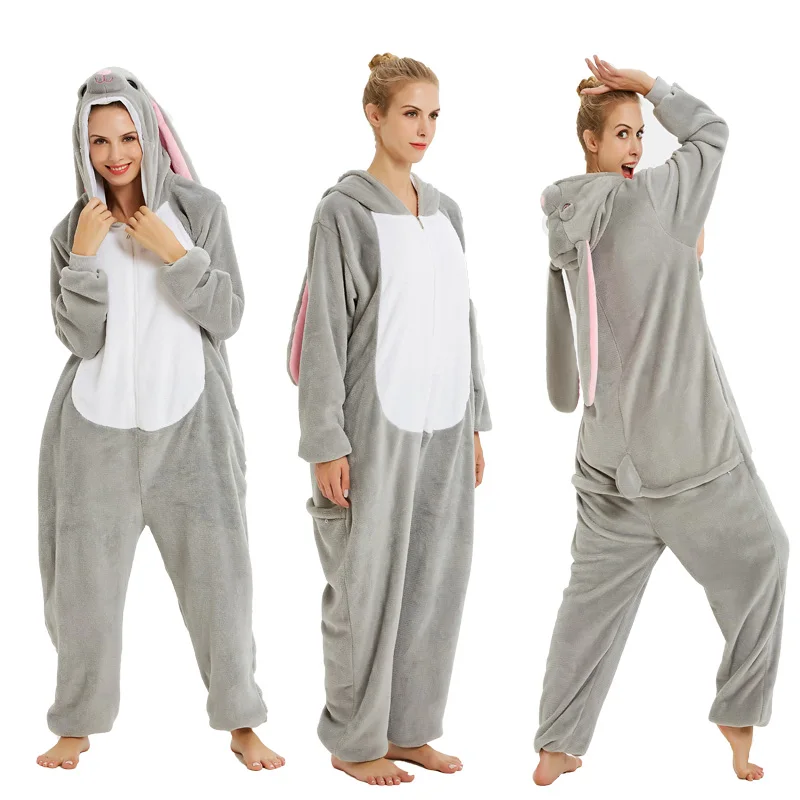 Новинка 2019 года зимние пижамы для взрослых с животными кигуруми одежда сна