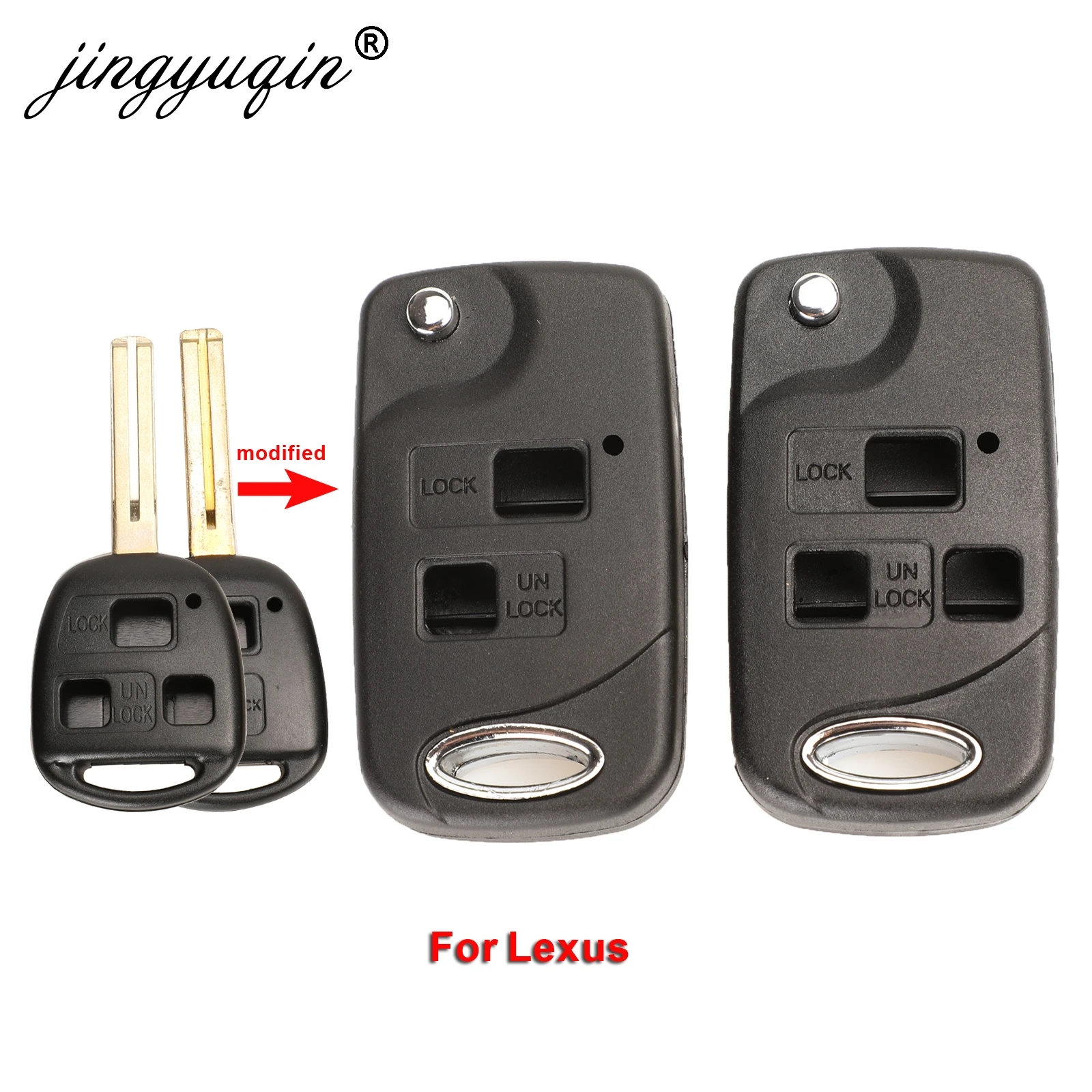 Чехол jingyuqin для Lexus RX300 SC430 GX470 LS400 GS300 ES330 LX470 2/3 кнопок|Ключ от авто| |