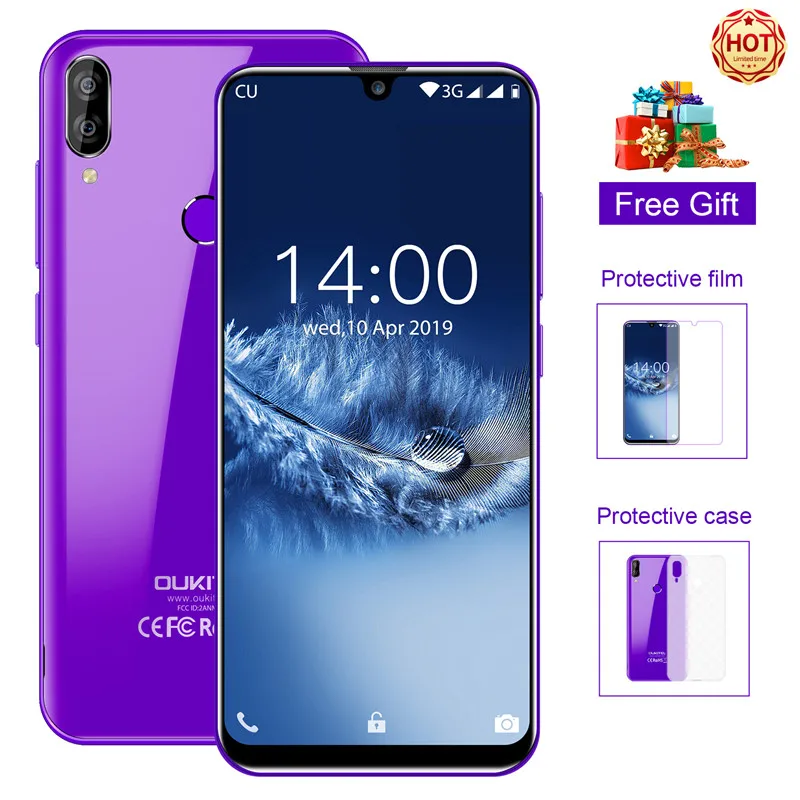 OUKITEL C16, 5,71 дюйма, 19:9, дроп, смартфон, Android 9,0, MT6580P, 2G ram, 16 ГБ rom, 2600 мАч, отпечаток пальца, двойная задняя камера, мобильный телефон