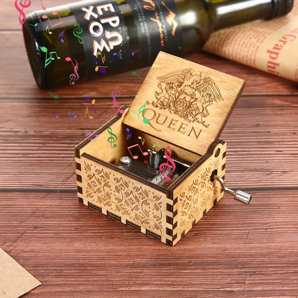 Деревянная музыкальная шкатулка ручной работы антикварная резная Подарочная