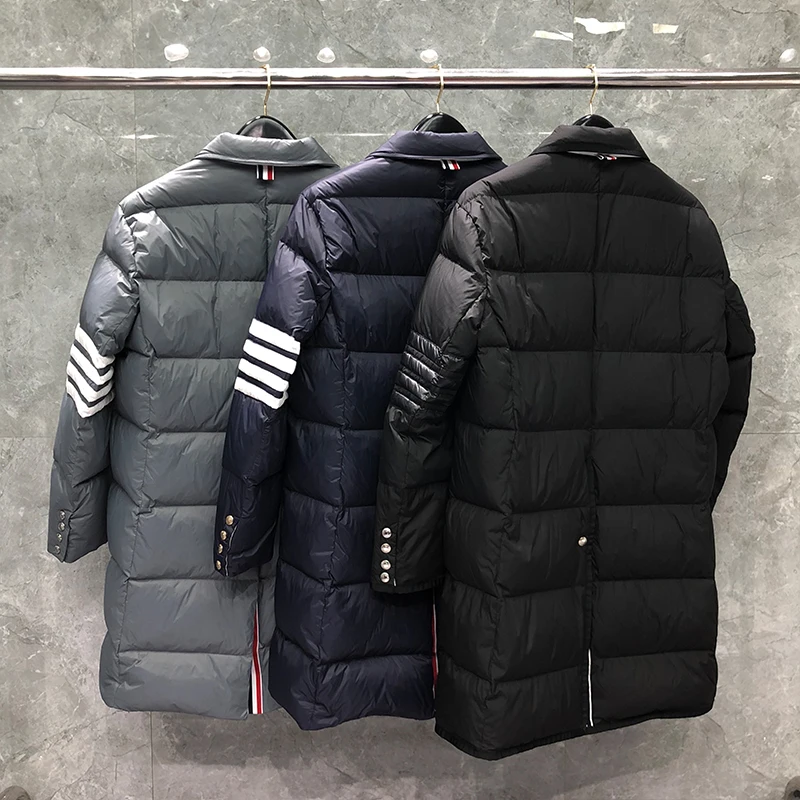 TB THOM Men's Winter Jacket Down Jackets Fashion Brand Overcoat Classic Down-Filled Matte Nylon 4-bar Stripe Wholesale TB Jacket