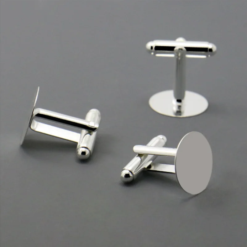 10 шт. 15 мм медная пустая круглая запонка Кабошон Настройки плоский лоток Базовая