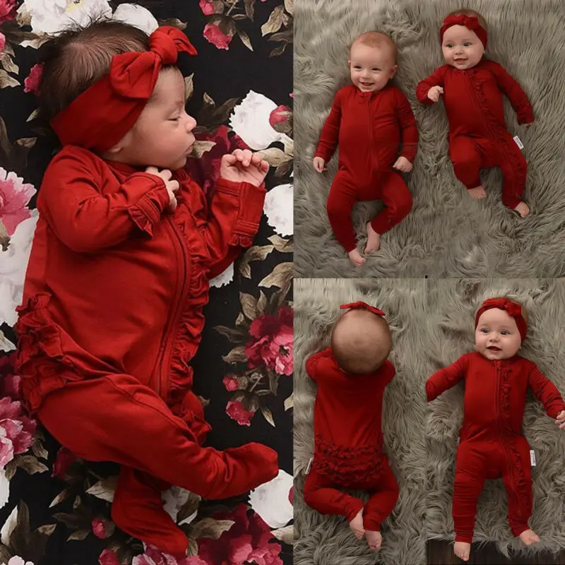 Комбинезон для новорожденных с длинным рукавом на молнии|Ромперы| |