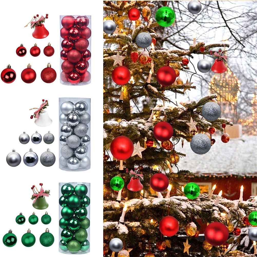 

Plastic Christmas Balls DIY Holiday Baubles Xmas tree Decorations Hanging Ornament