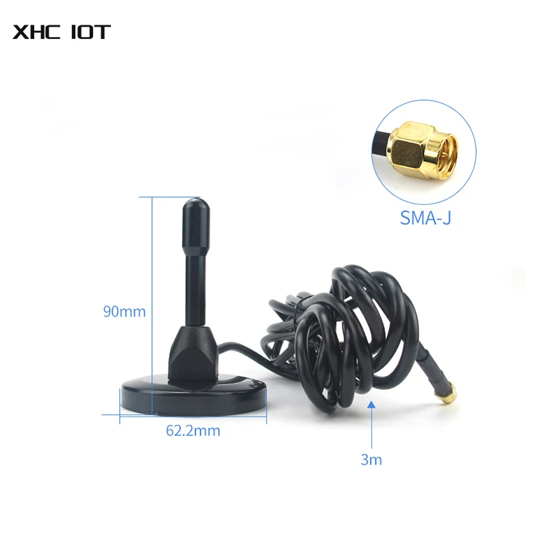 2.4GHz Sucker Omnidirectional Wifi Antenna Aerial SMA-J 5dbi Magnetic Base 3m Feeder External Cable XHCIOT TX2400-TB-300