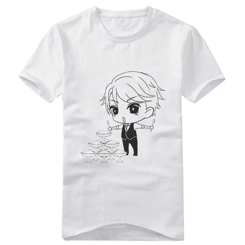 Белая футболка унисекс с рисунком из аниме старшая школа | Мужская одежда
