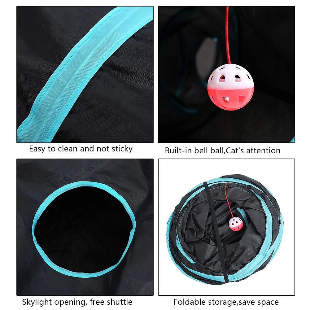 

Indoor 2/3/4 5-way Collapsible Cat Tunnel Tube Kitty Tunnel Bored Cat Pet Toys Peek Hole Toy Cat Puppy Kitty Kitten Rabbit