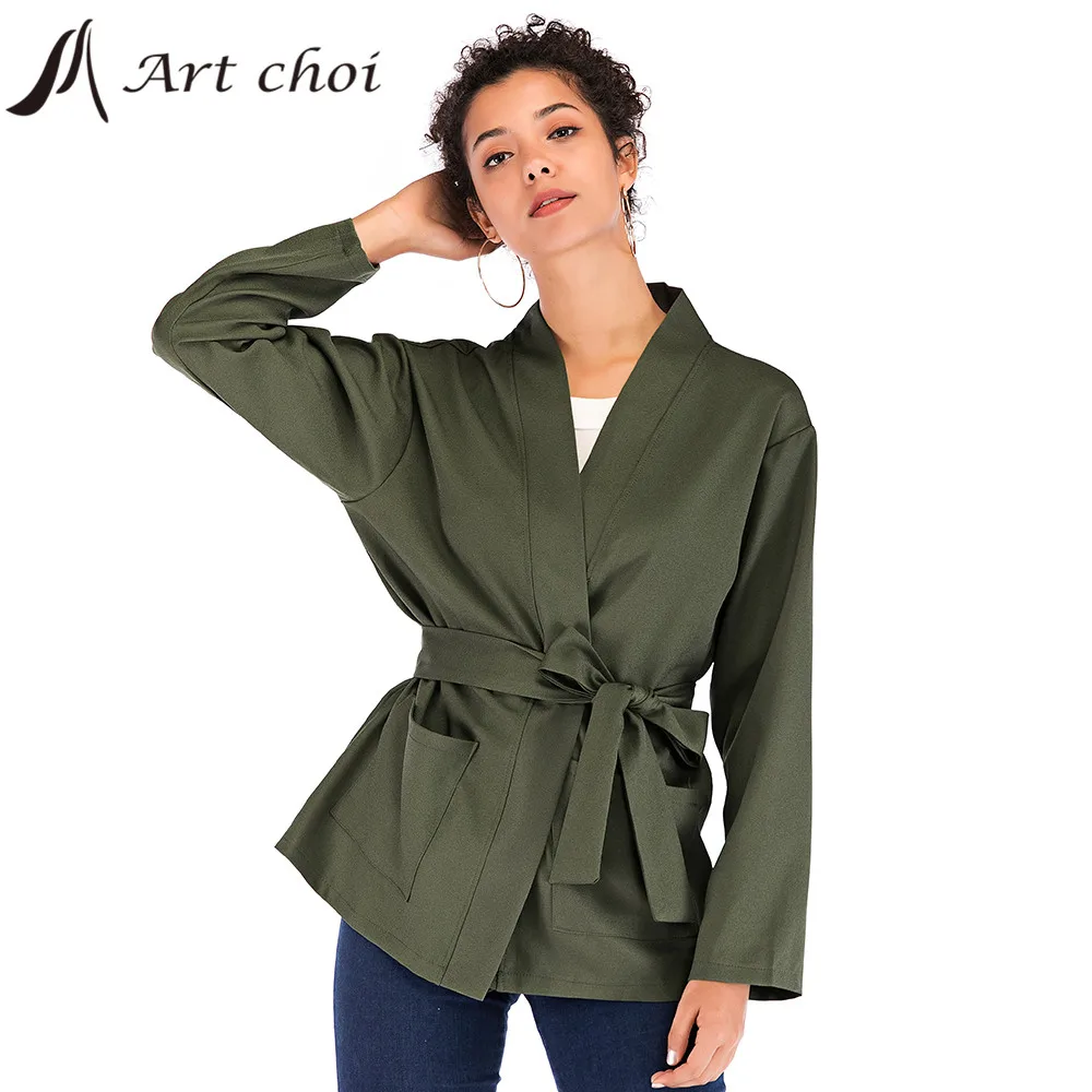 

Кардиган женский осенне-зимний, ветровка, с поясом