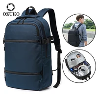 ozuko casual men school backpack large capacity multifunctional waterproof teenagers business travel pack luggage bags
