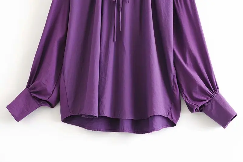 Женская блузка с длинным рукавом и круглым вырезом осень 2020 | одежда