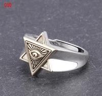 real 925 sterling silver vintage hipster six pointed star ring