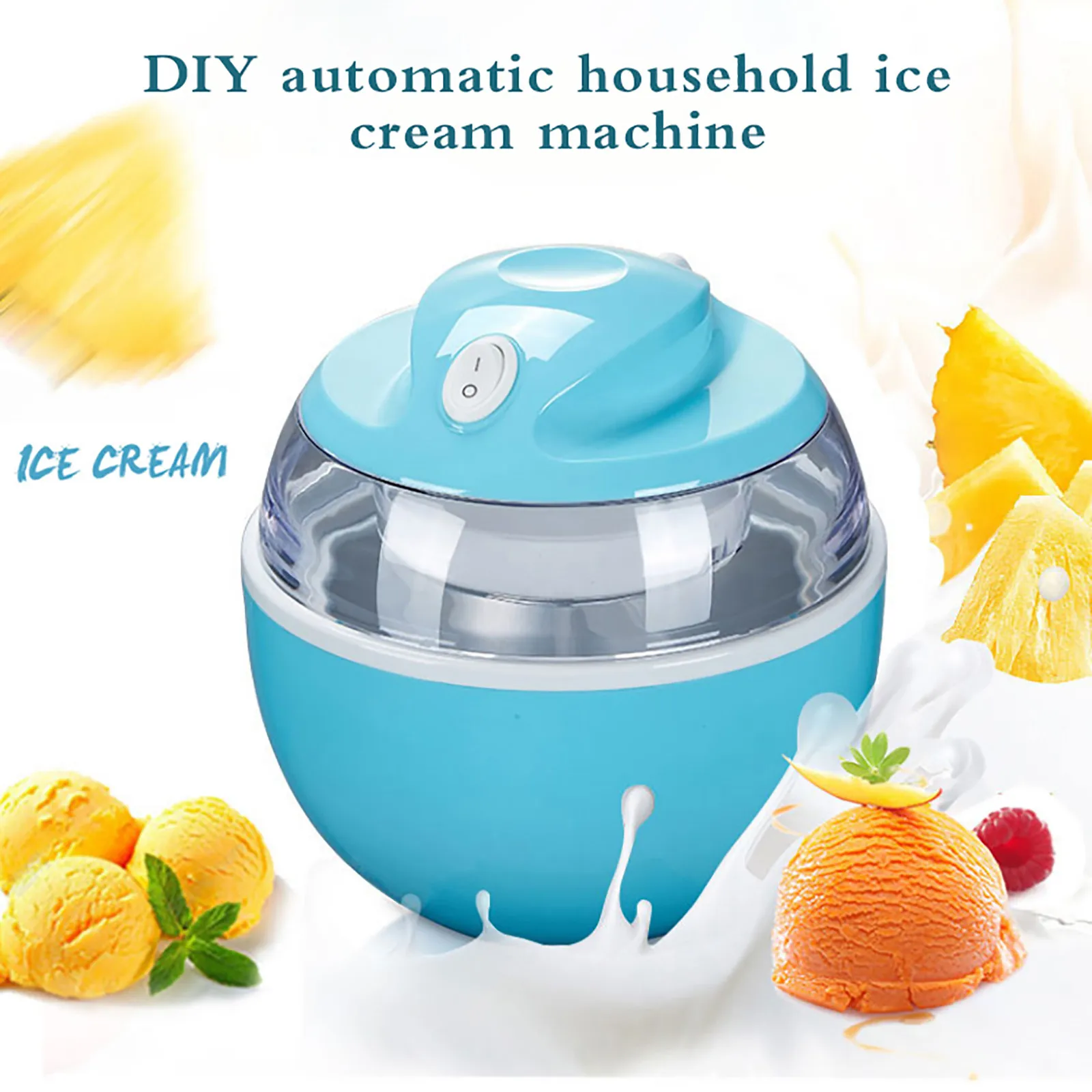 

Portable Full Automatic Ice Cream Machine 220V Household Fast Yogurt Ice Making Machine Small Mini Ice Cream Machine 2021 New