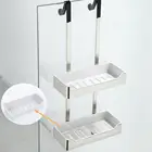 Полки для ванной комнаты, 2 слоя, держатель для шампуня, полотенце для хранения, подвесное, для ванной комнаты, из нержавеющей стали, полированное, ELM330