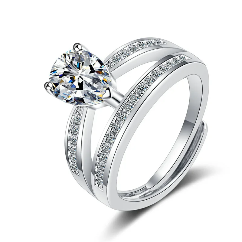 

Модное серебряное кольцо позолоченное кольцо для женщин обручальные аксессуары тренд капли воды регулируемый девочек-гостей на свадьбе ко...