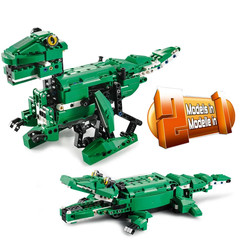 

Movable 2IN1 High-Tech dinosaurs crocodile Robot building blocks Bricks Creator toys for children